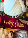 Banner Merry Christmas Burgundy 150cm
