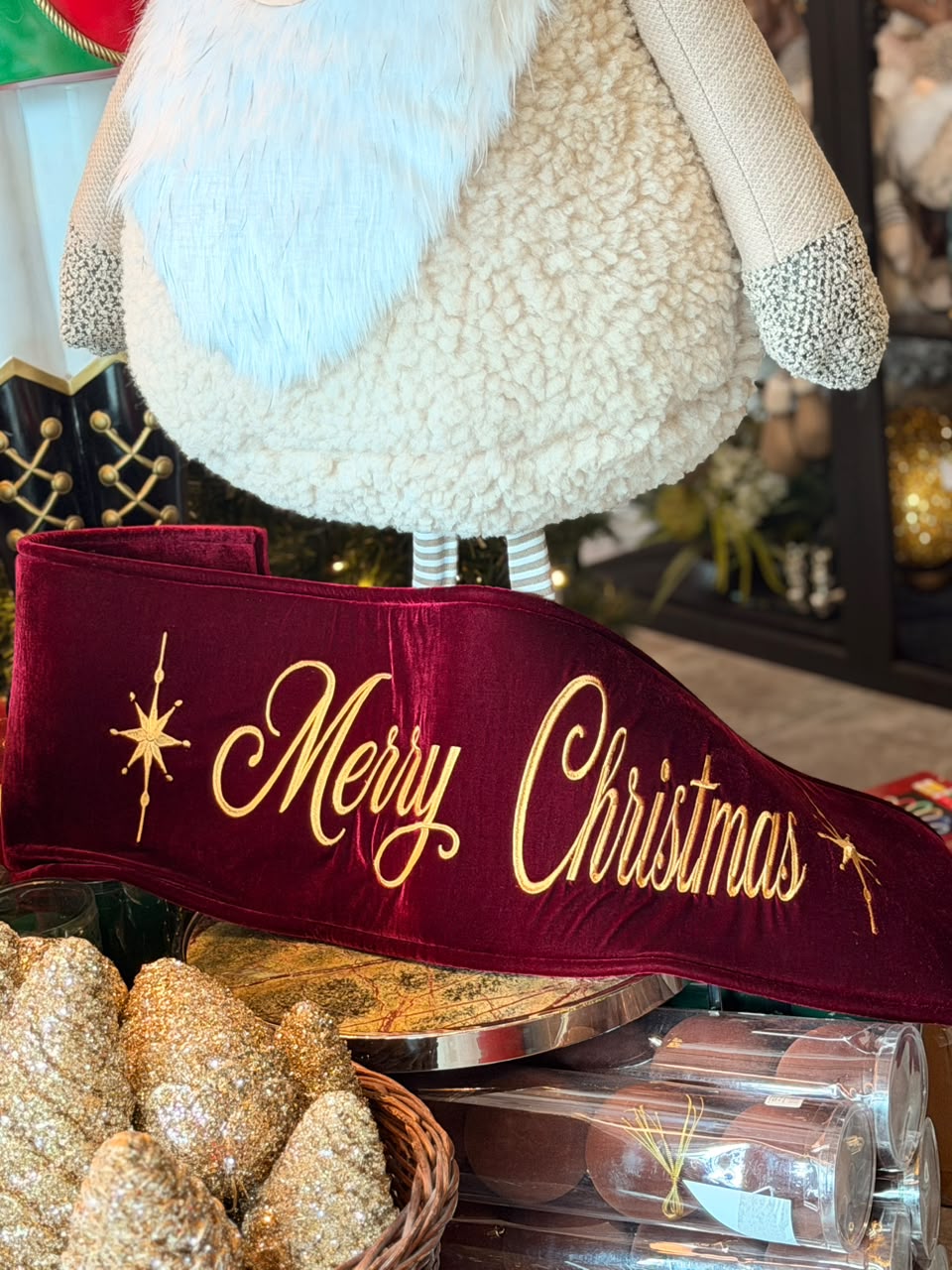Banner Merry Christmas Burgundy 150cm