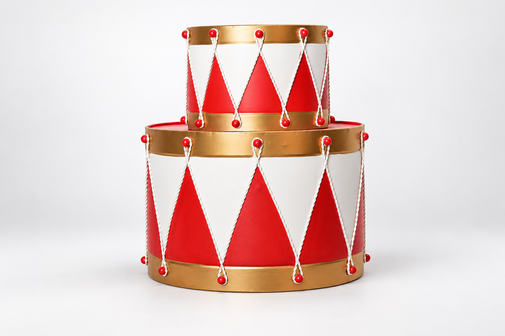 SET 2 TAMBORES D/METAL ROJO/BLANCO
