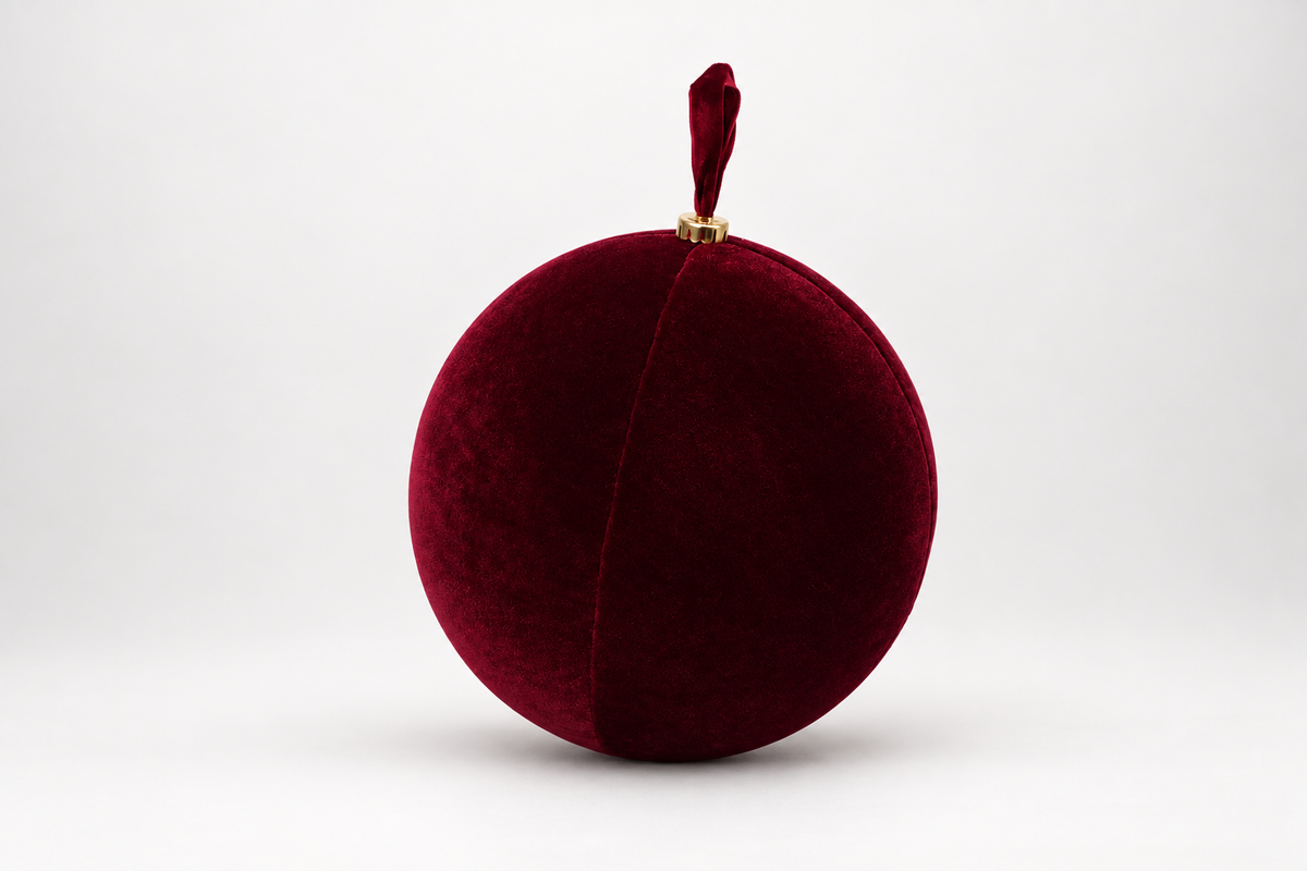 Esfera terciopelo 30 cm rojo guinda