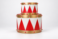 SET 2 TAMBORES D/METAL ROJO/BLANCO