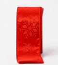 Listón terciopelo rojo con copos de nieve