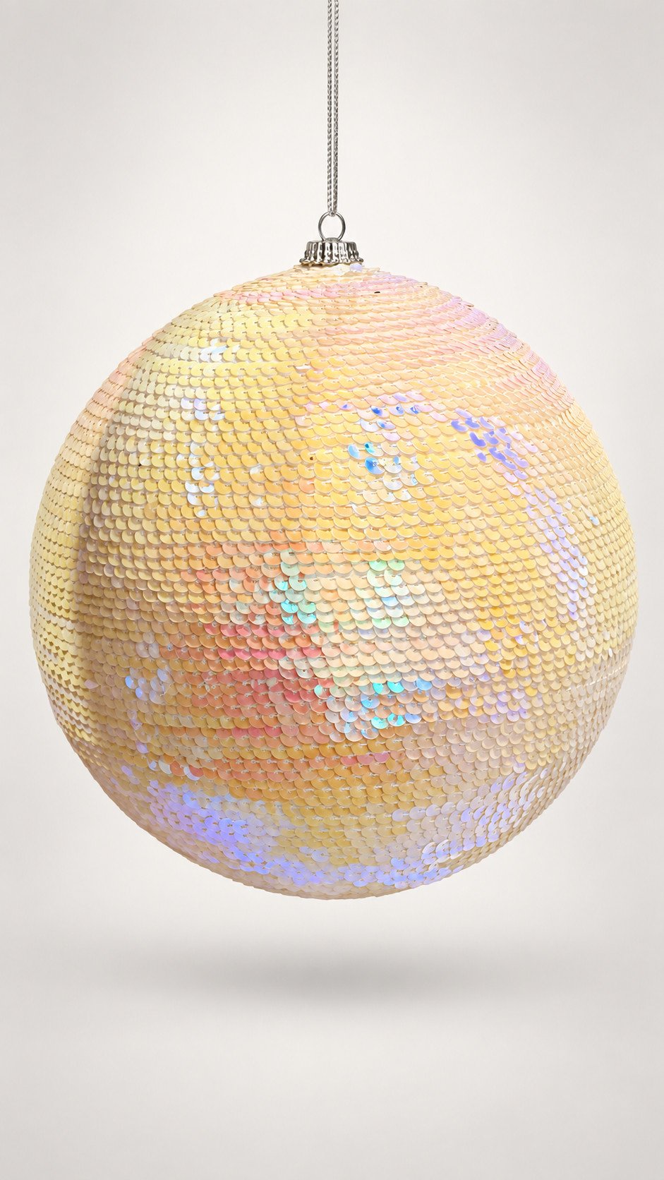 ESFERA 20CM LENTEJUELA BLANCO