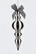 Colgante 20 cm negro calado con moño