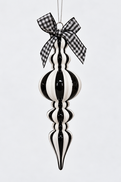 Colgante 20 cm negro calado con moño