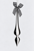 Colgante 22 cm negro tipo lágrima con moño