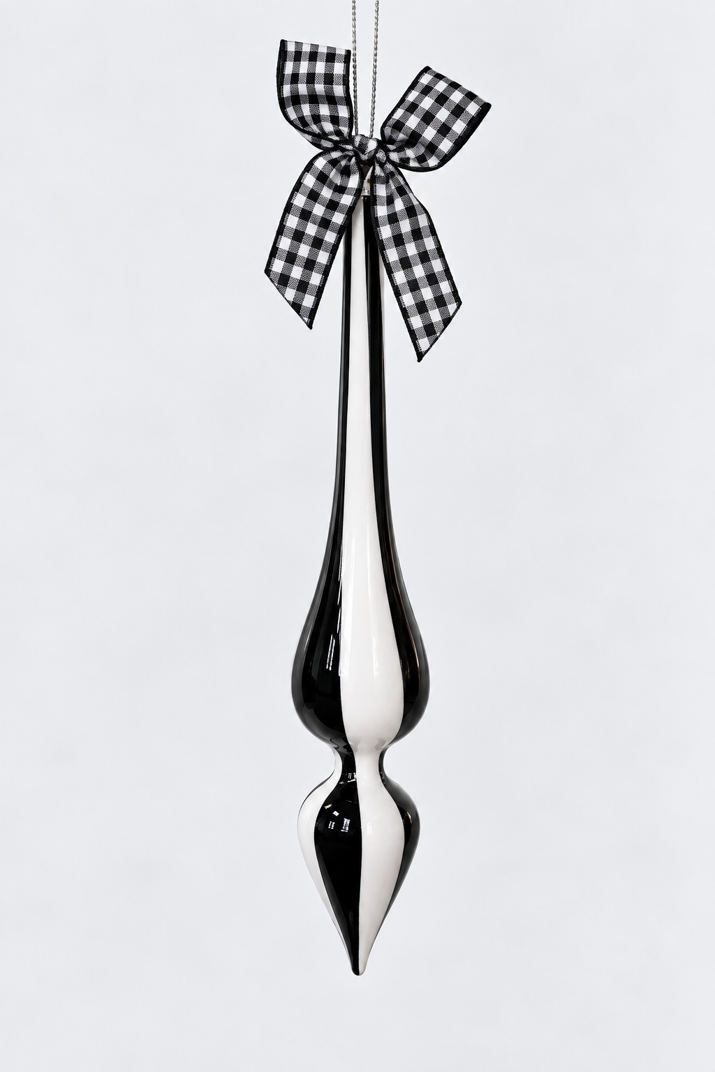 Colgante 22 cm negro tipo lágrima con moño