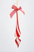 Colgante 22 cm espiral rojo y blanco con moño