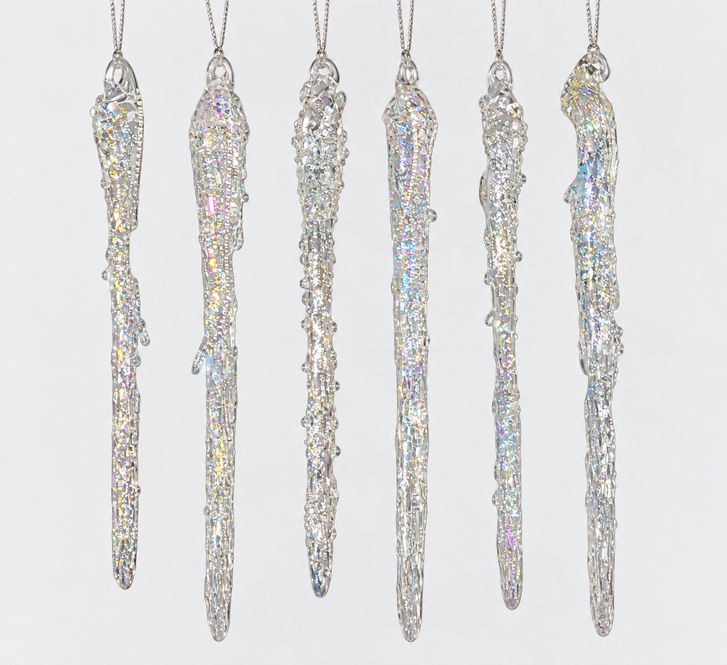 Set de carámbanos escarchados de vidrio 17cm