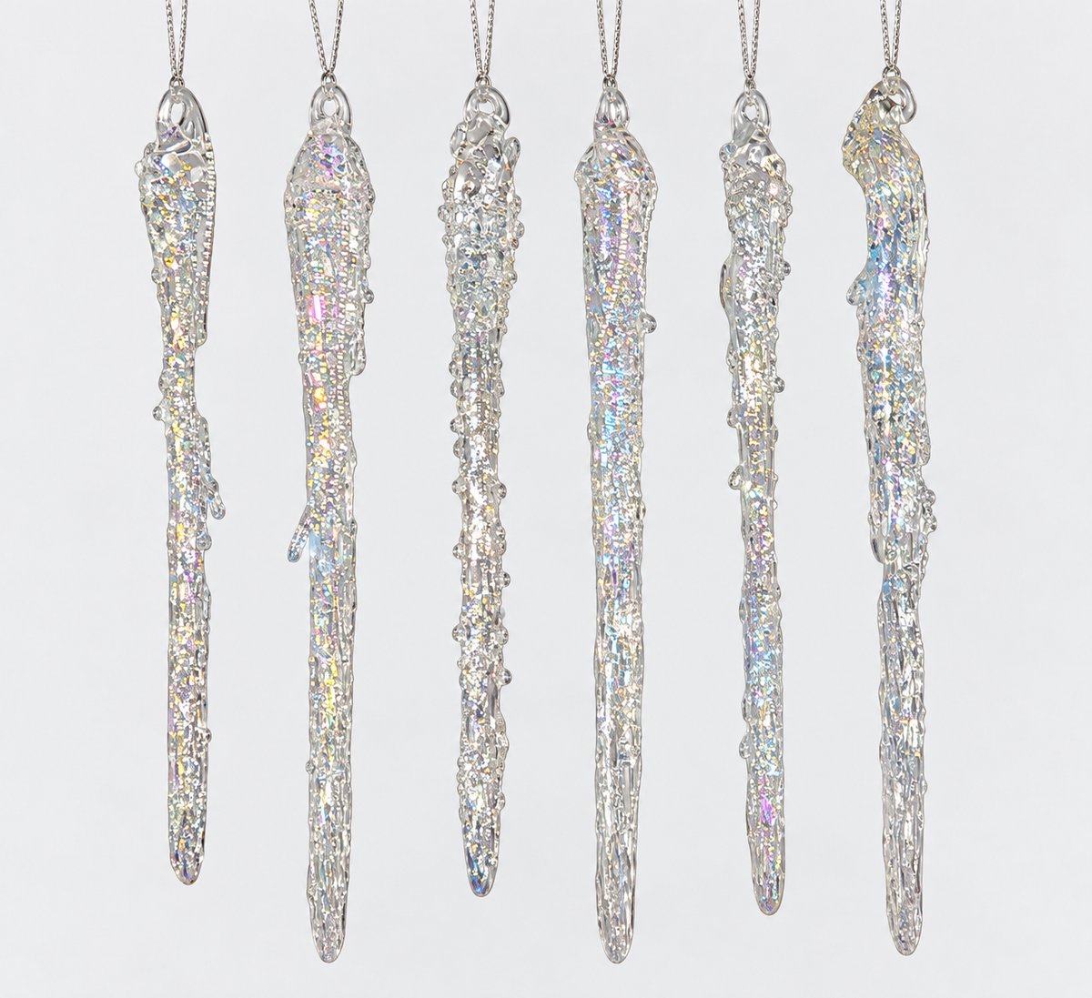 Set de carámbanos escarchados de vidrio 17cm