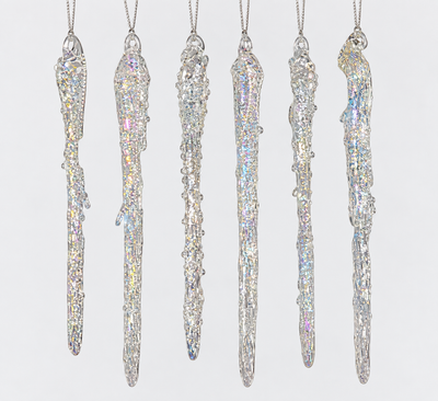 Set de carámbanos escarchados de vidrio 17cm