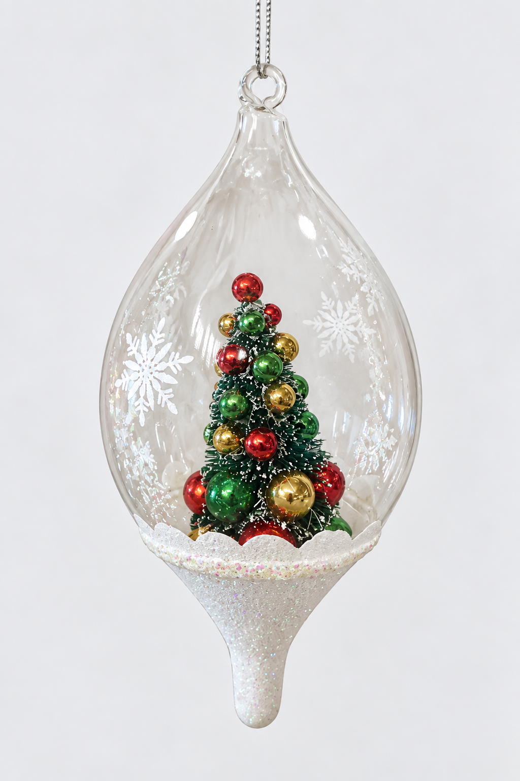 Colgante lágrima transparente con árbol interior 17cm