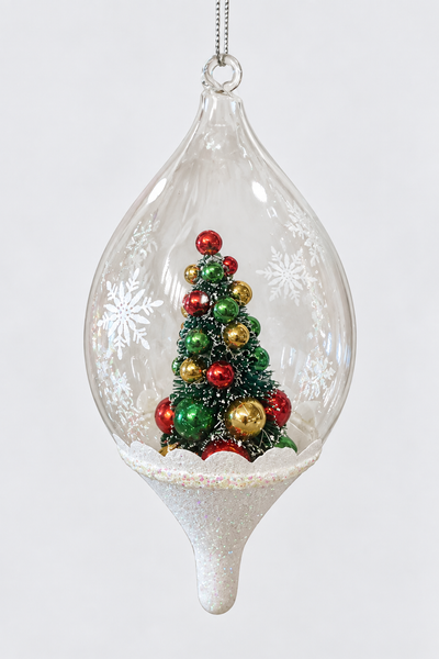 Colgante lágrima transparente con árbol interior 17cm